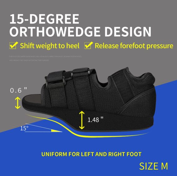 A 15-degree orthowedge FOREFOOT OFF-LOADING Post-Op Shoes for Foot Surgery