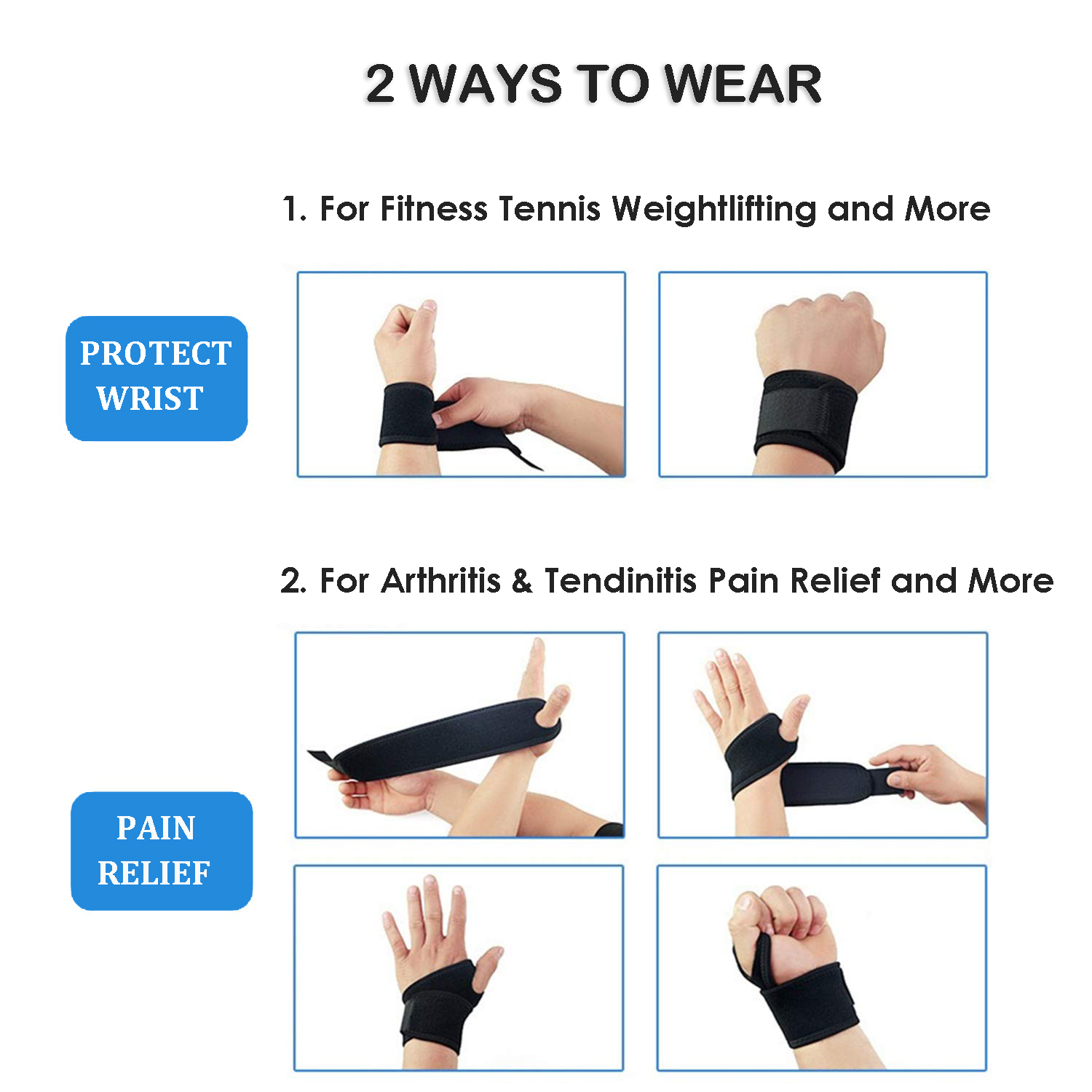 FREETOO Wrist Brace for Carpal Tunnel Relief, Strongest Wrist Support  Splint with 3 Stays for Women Men, Adjustable Hand Brace for Sleeping Right  Left