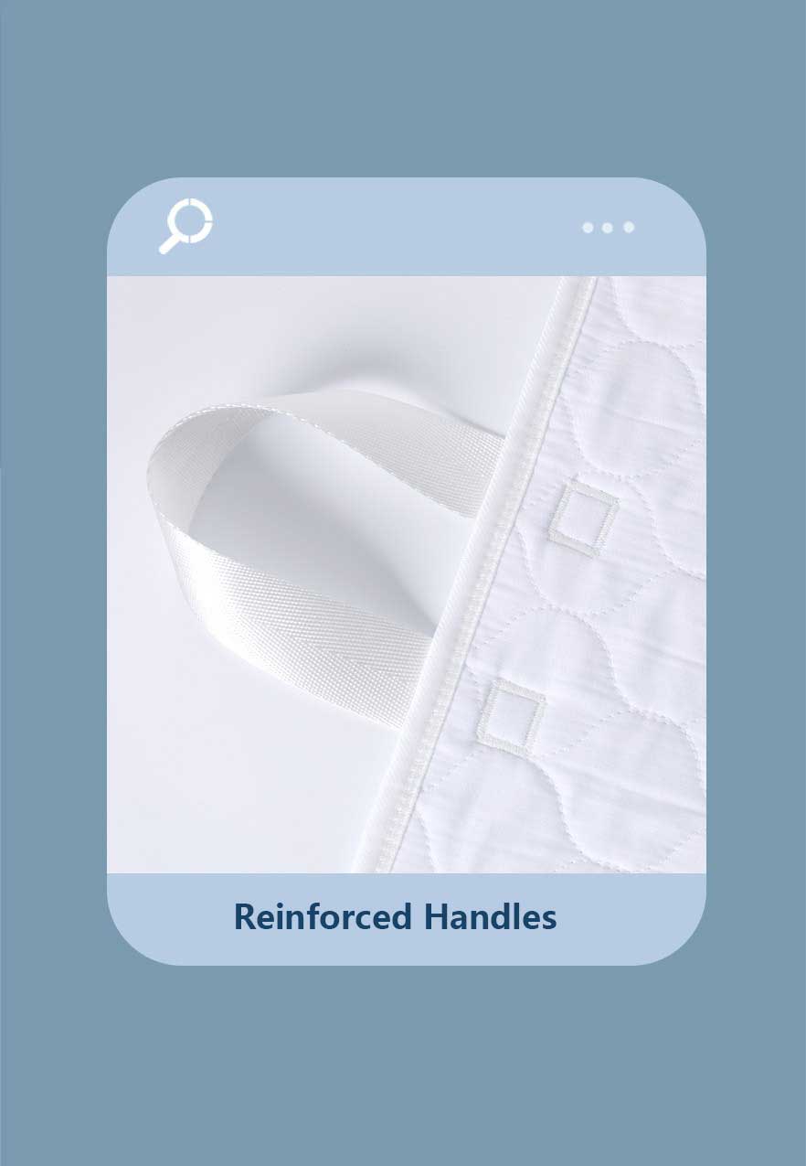 Positioning Bed Pad with 8 Reinforced Handles