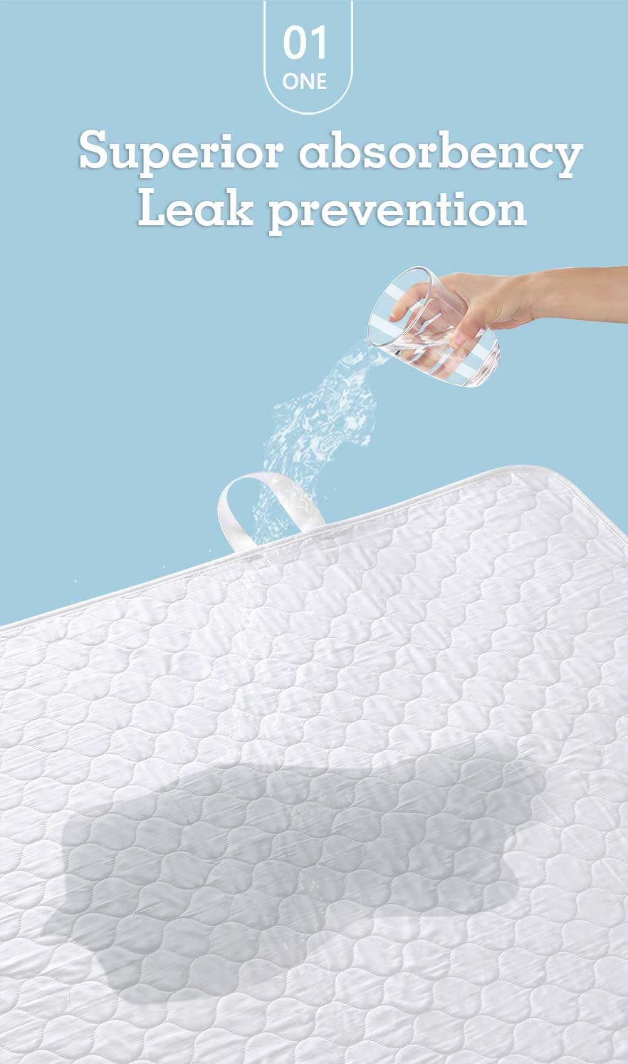 Superior absorbency Positioning Bed Pad this underpad provides an additional layer of protection against leaks and spills